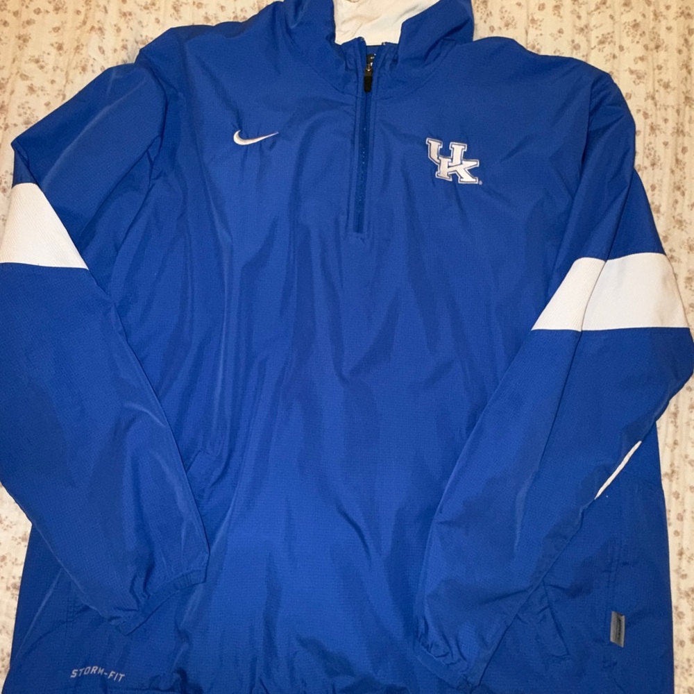 Nike Royal Blue UK Pullover Windbreaker with White Accents